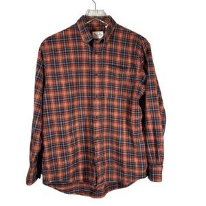 NORTH COUNTRY Vintage Broken In Flannel Shirt Men's Medium Rust & Blue Plaid